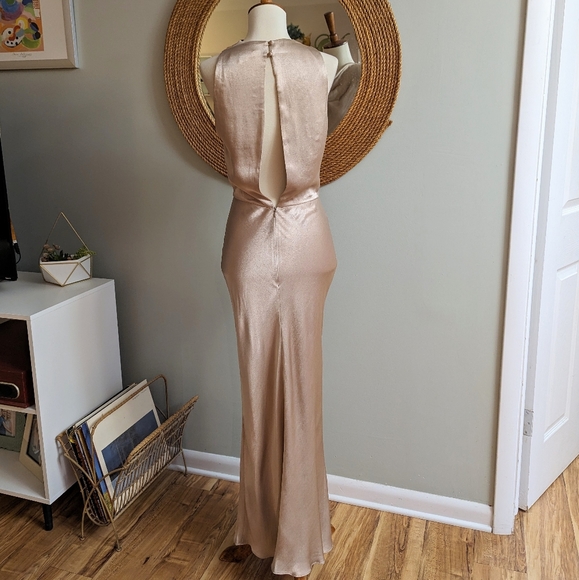 Shona Joy La Lune High Neck Midi Dress in Gold - Picture 4 of 5